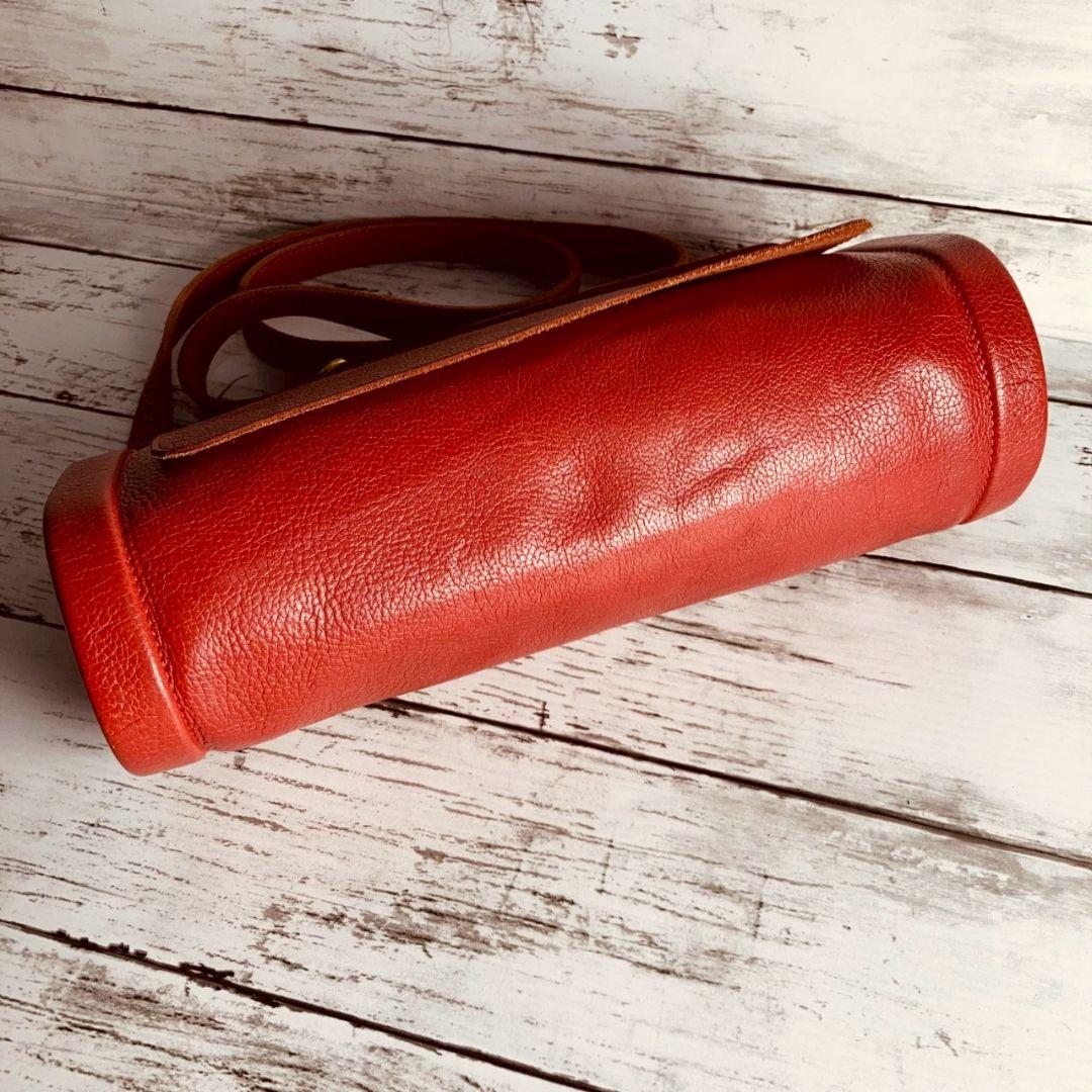 nekoさま専用【高級感漂う美しい本革】ショルダーバッグ　赤　バイソン刻印