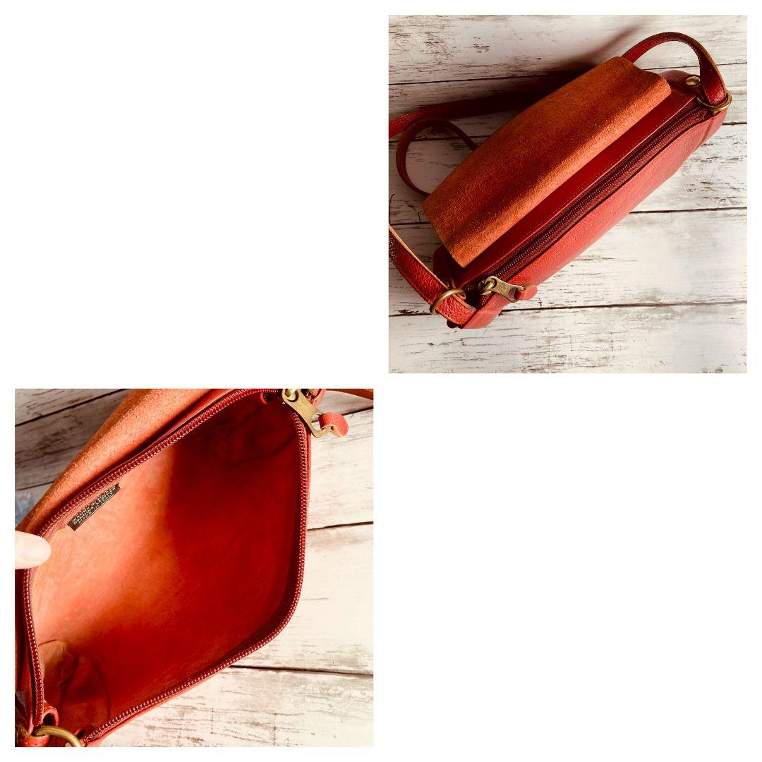 nekoさま専用【高級感漂う美しい本革】ショルダーバッグ　赤　バイソン刻印