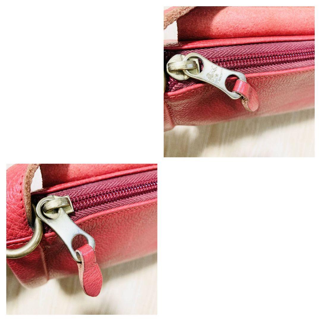 nekoさま専用【高級感漂う美しい本革】ショルダーバッグ　赤　バイソン刻印