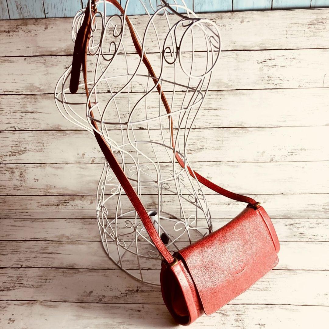 nekoさま専用【高級感漂う美しい本革】ショルダーバッグ　赤　バイソン刻印