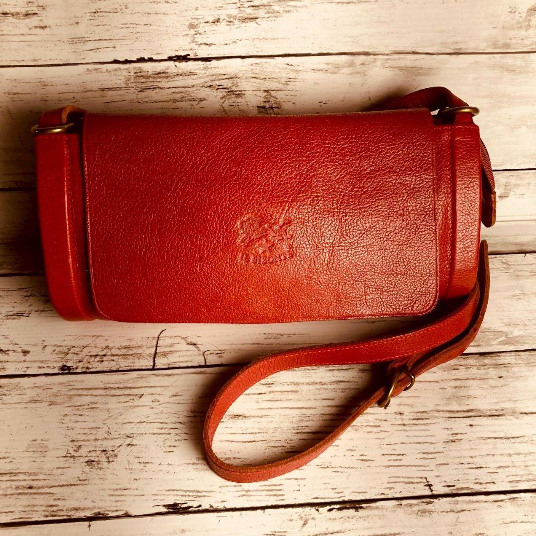 nekoさま専用【高級感漂う美しい本革】ショルダーバッグ　赤　バイソン刻印