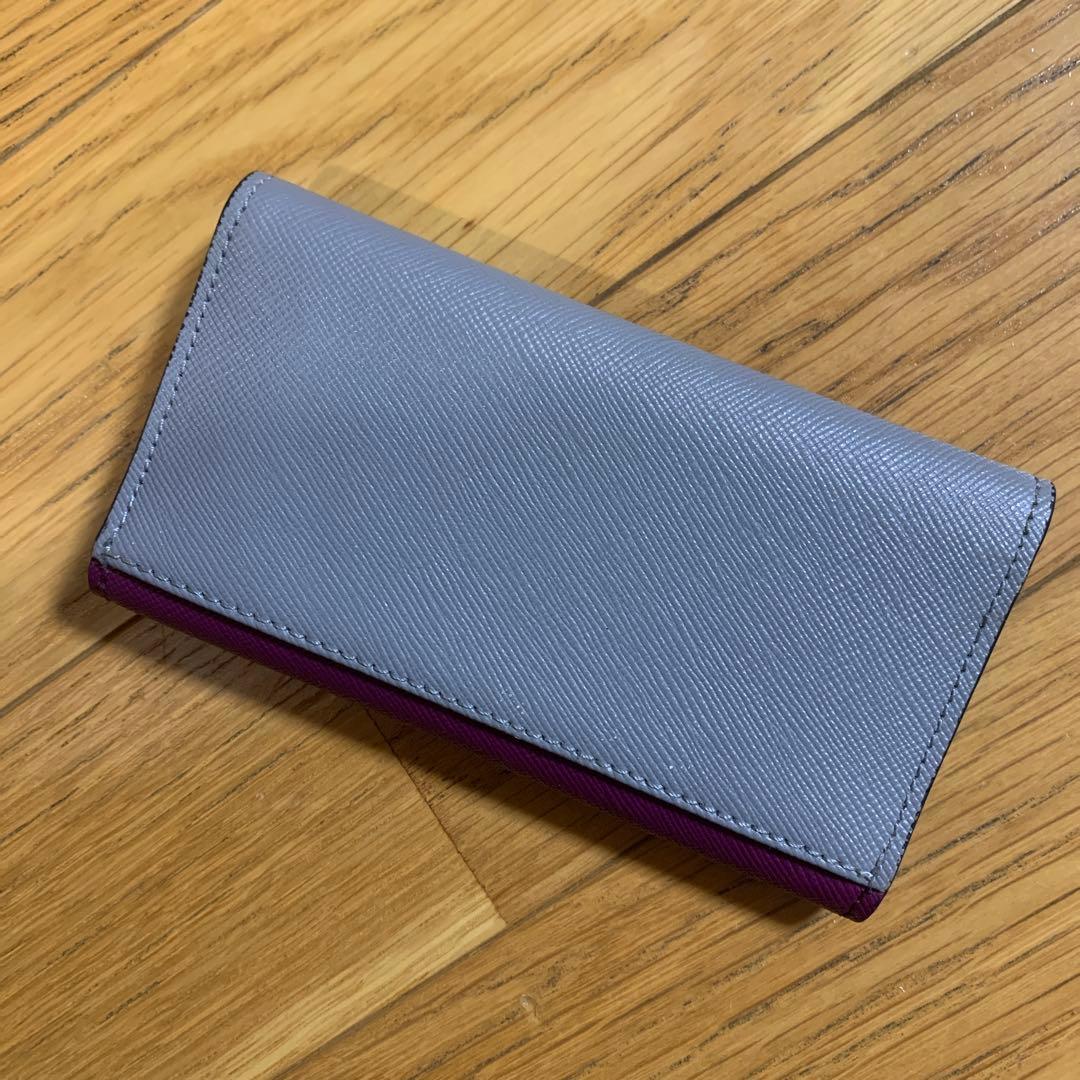 MARNIバイカラーキーケース　紫×グレー