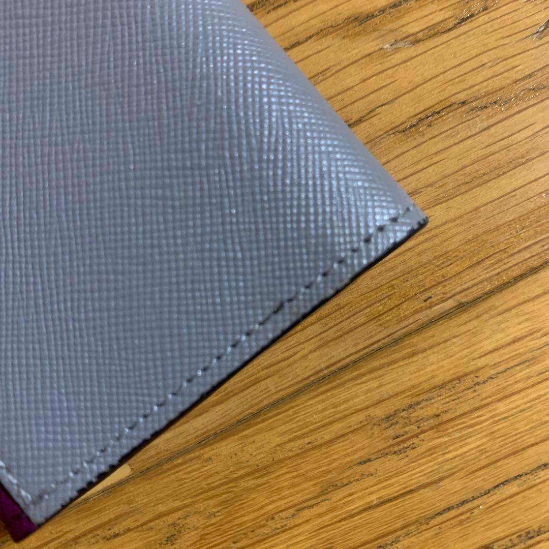 MARNIバイカラーキーケース　紫×グレー