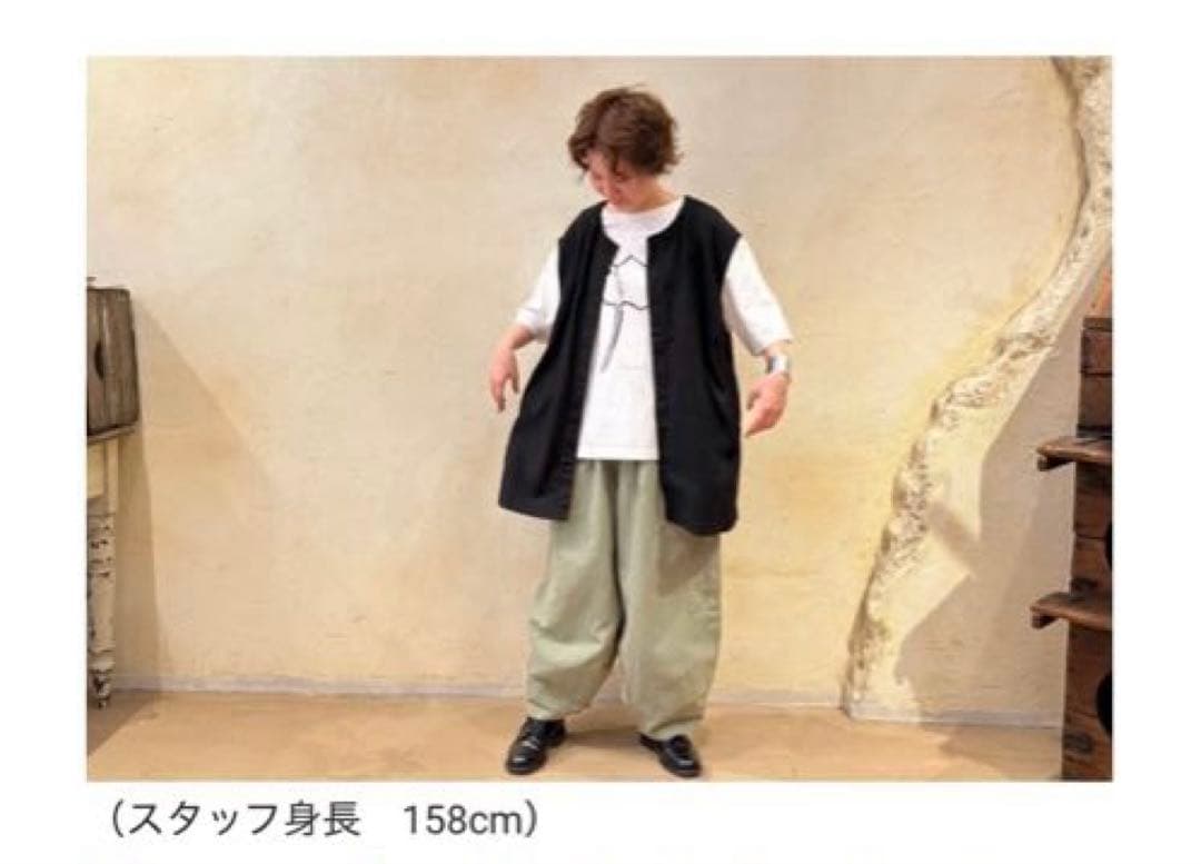 美品　nest Robe コットンリネン石目 コクーンカーゴパンツ