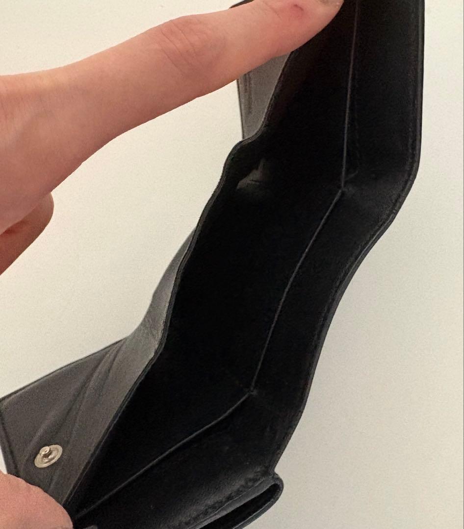 SAINT LAURENT Black ミニウォレット キャビアスキン