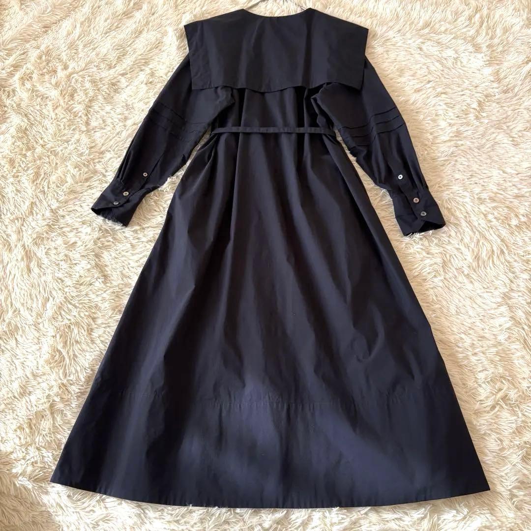 美品✨アドーア　コットンストレッチブロードワンピース　ビッグカラー　セーラー