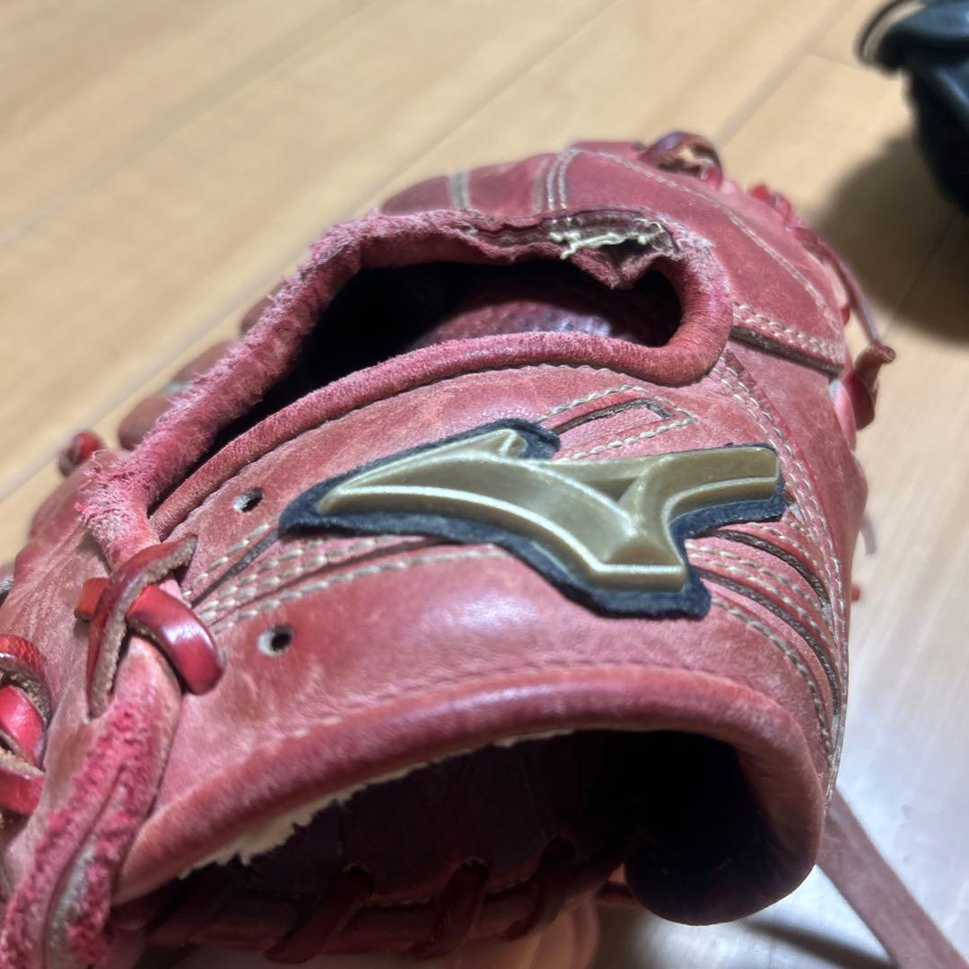 軟式野球グローブ赤黒MIZUNOグローブ3個セット
