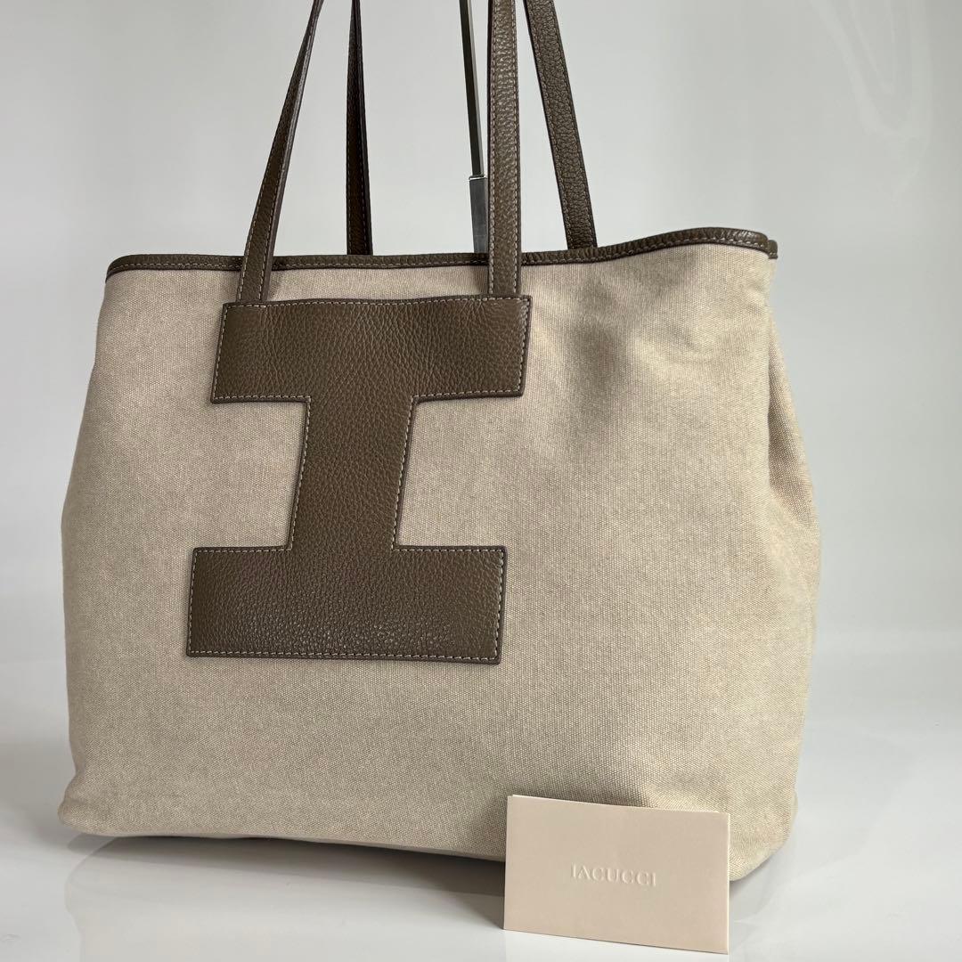 美品 イアクッチ ソルベット ML トートバッグ ベージュ ブラウン 大容量