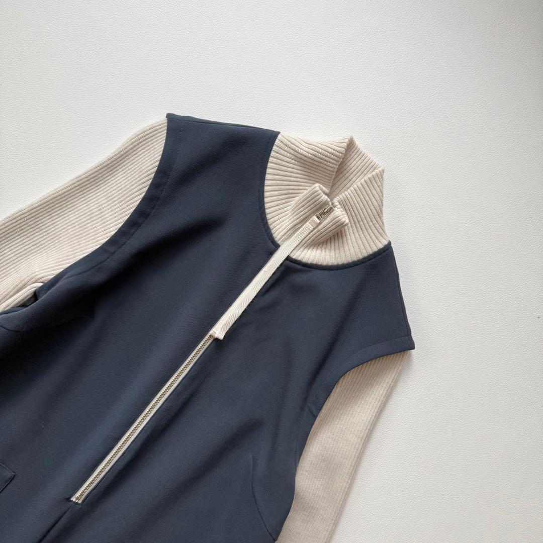 希少✨2022年✨エンフォルド　オールインワン　リブニット　ハイネック　異素材