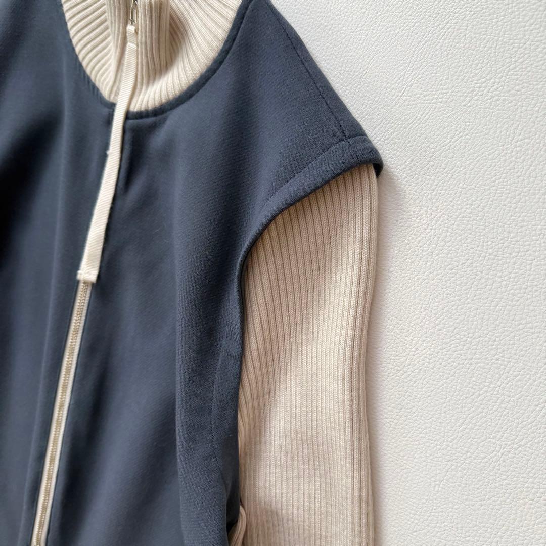 希少✨2022年✨エンフォルド　オールインワン　リブニット　ハイネック　異素材