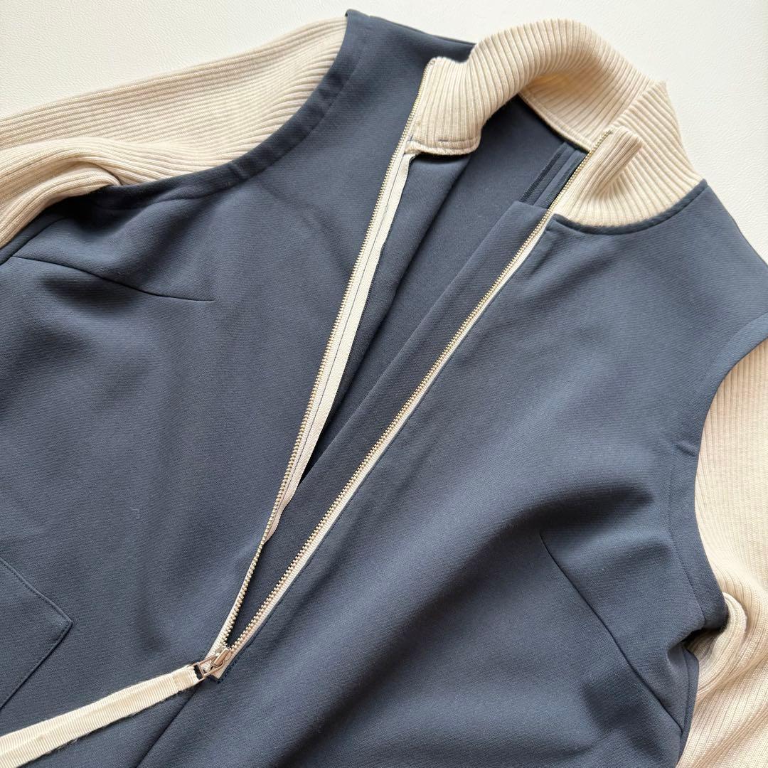 希少✨2022年✨エンフォルド　オールインワン　リブニット　ハイネック　異素材