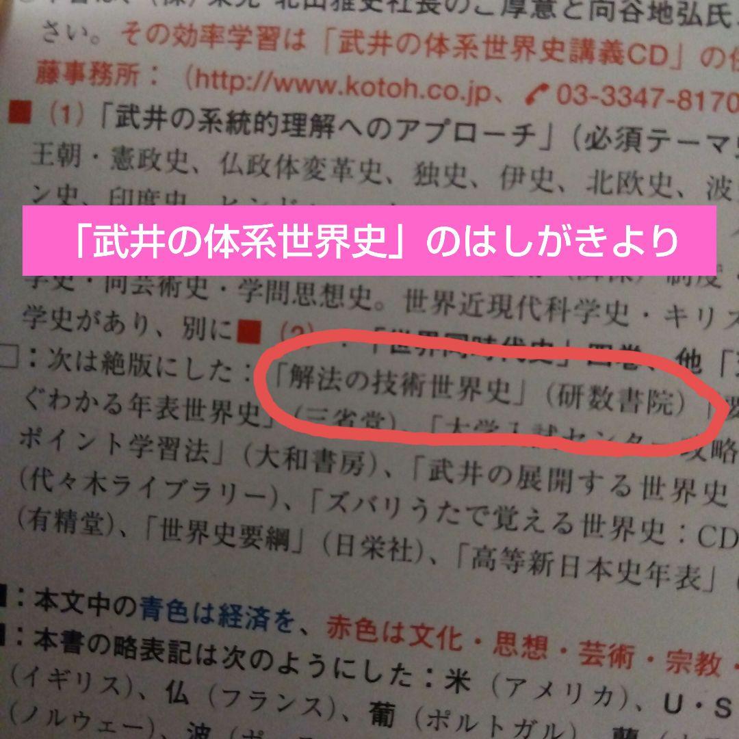 【プレミア本】世界史 問題解法の技術 武井正教　※説明文必読
