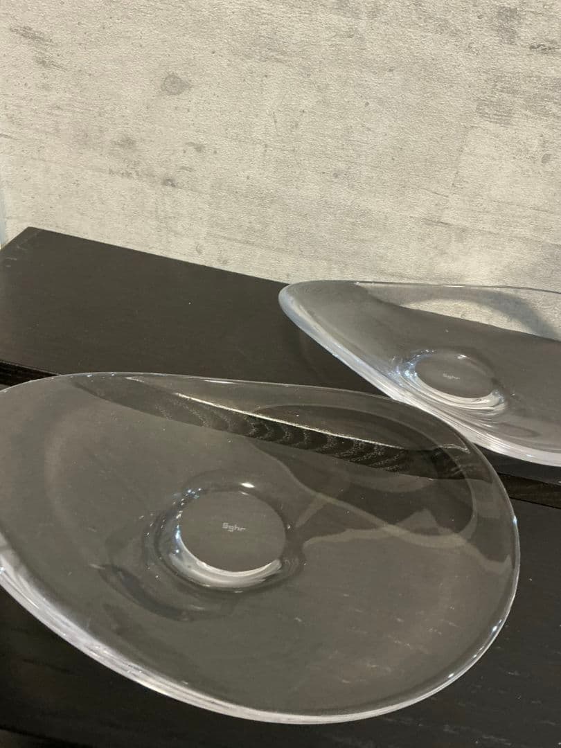 未使用　スガハラ　sghr　 変形プレート　プレート　ガラスプレート　2枚