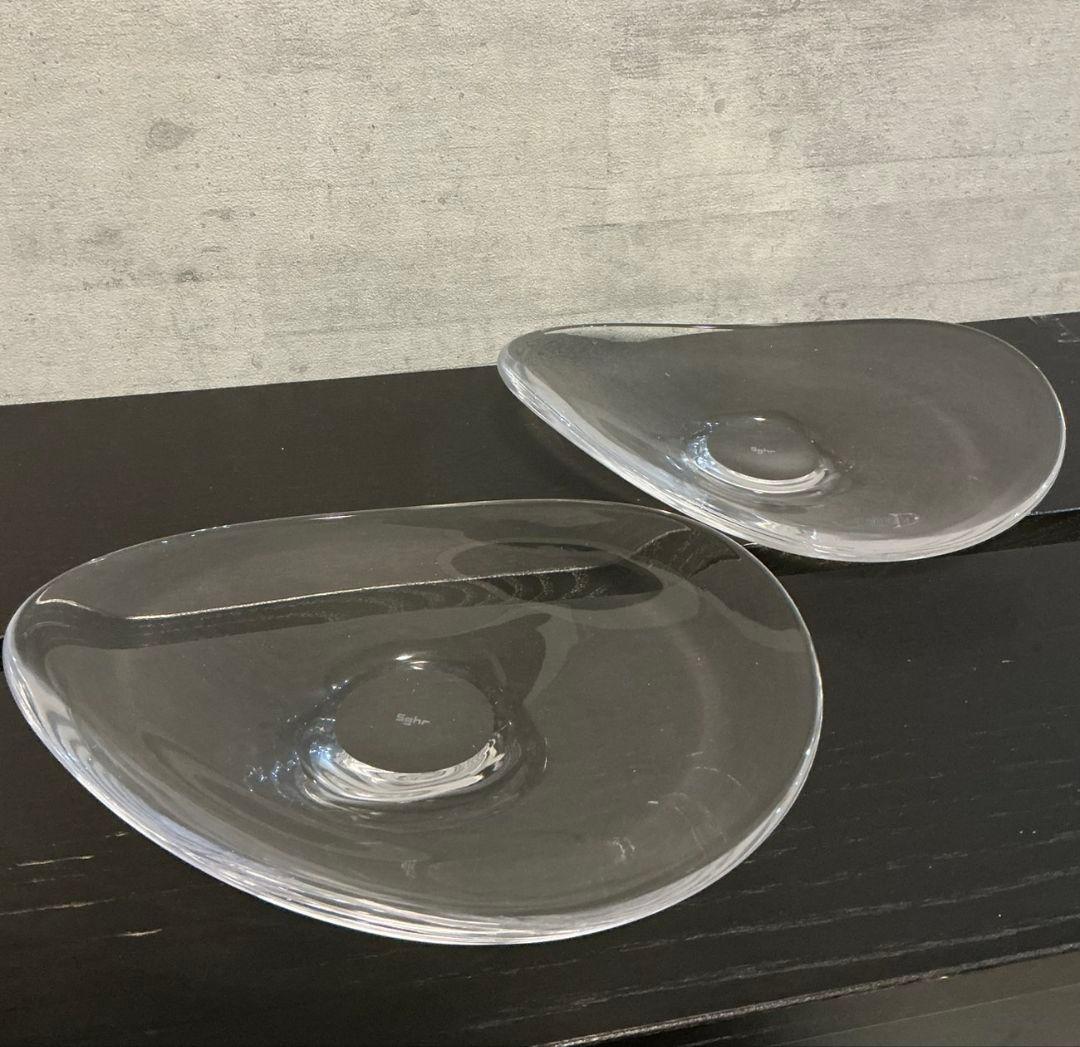 未使用　スガハラ　sghr　 変形プレート　プレート　ガラスプレート　2枚
