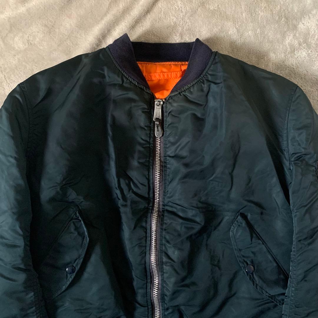 90s ALPHA MA-1フライトジャケット USA製 IDEAL XL 紺色