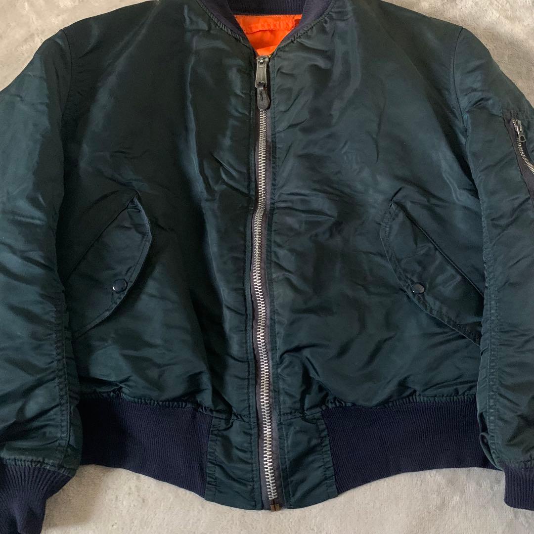 90s ALPHA MA-1フライトジャケット USA製 IDEAL XL 紺色