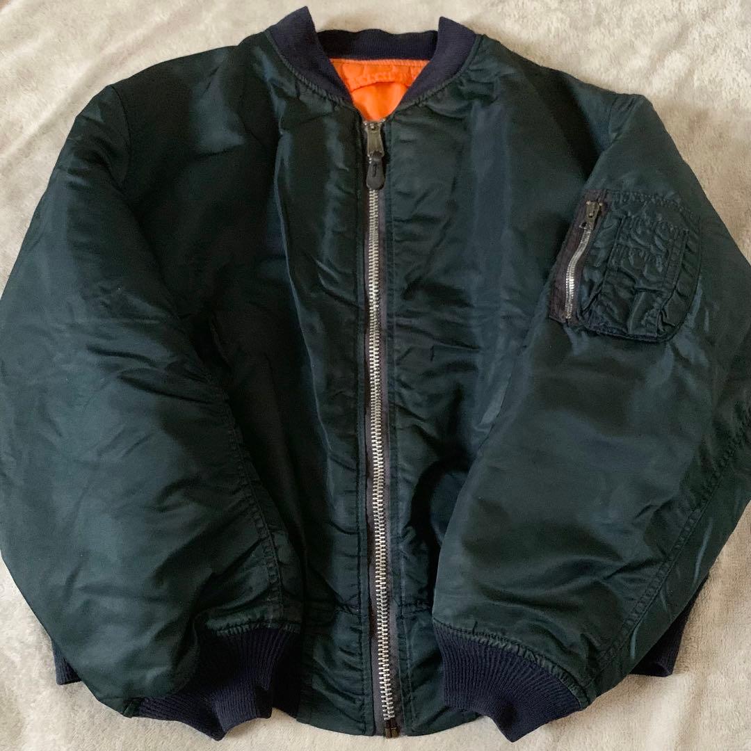 90s ALPHA MA-1フライトジャケット USA製 IDEAL XL 紺色