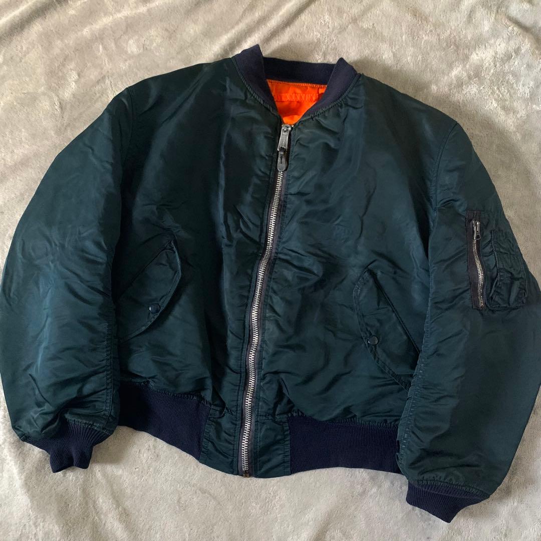 90s ALPHA MA-1フライトジャケット USA製 IDEAL XL 紺色