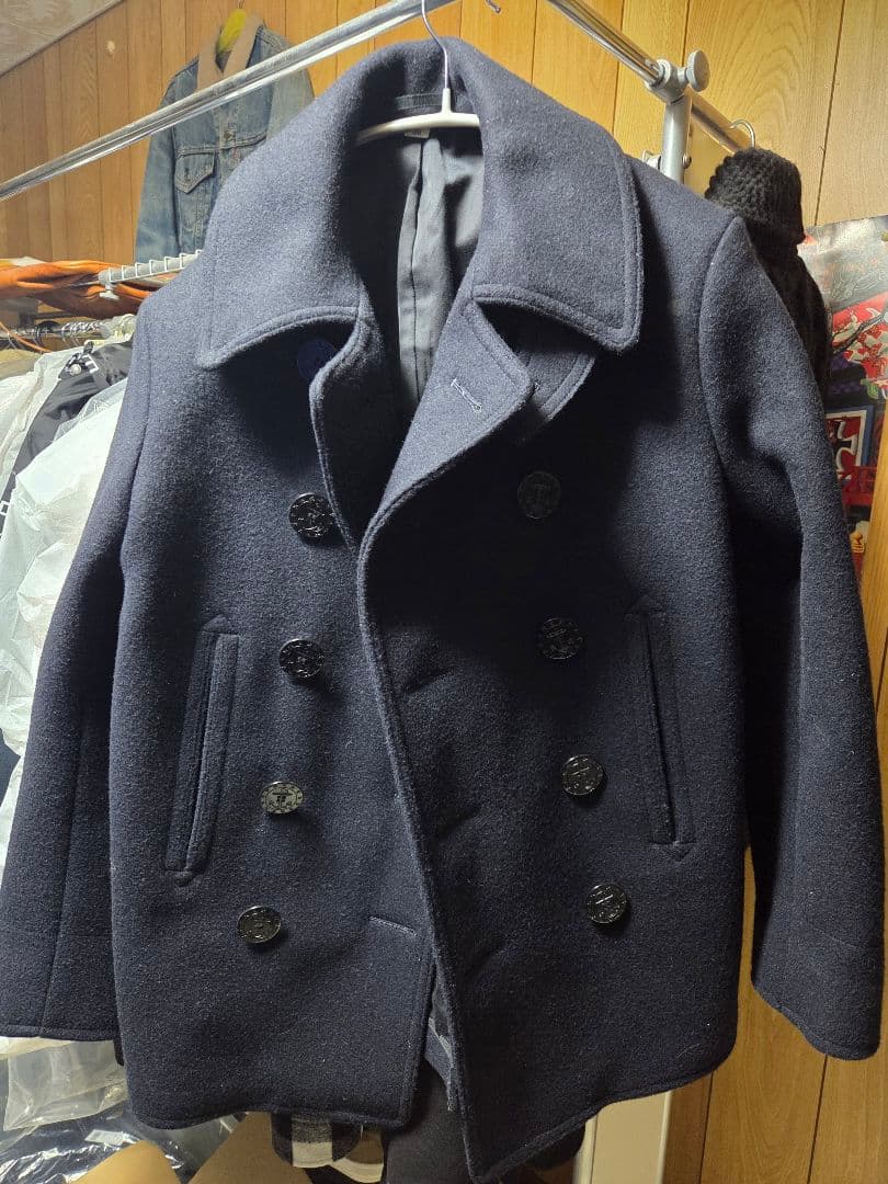 バズリクソンズ　Pコート　36　ネイビー　ウール　東洋エンタープライズ