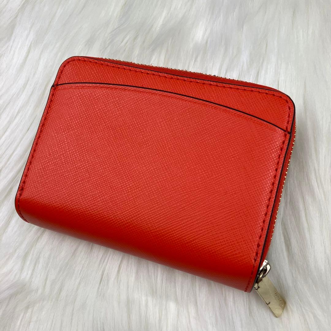 美品✨ ケイトスペード 折り財布 シマウマ アニマル オレンジ レザー