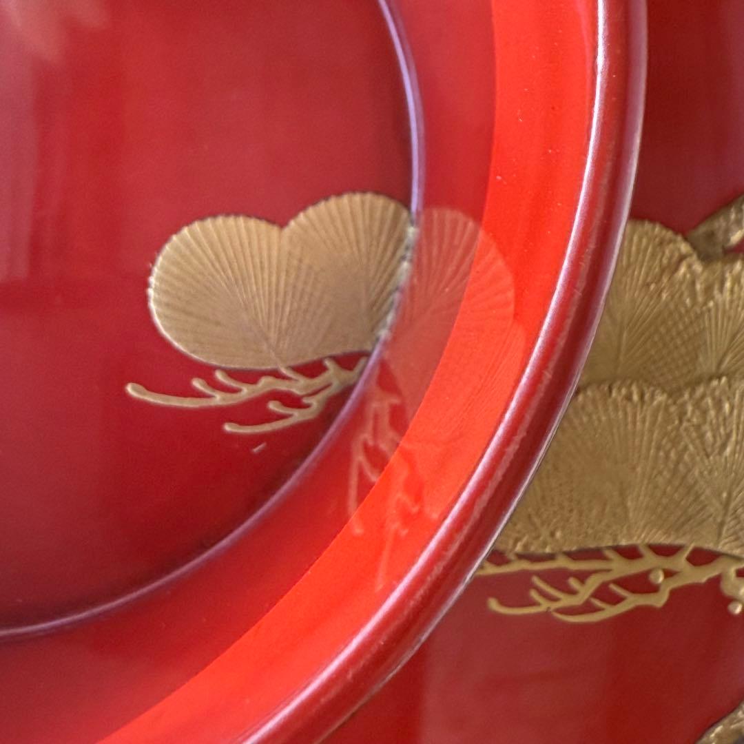 2147様感謝‼️愛蔵金銀波❌日の出❌松超絶高蒔絵大盃総欅塗木箱入黄布古布付1客