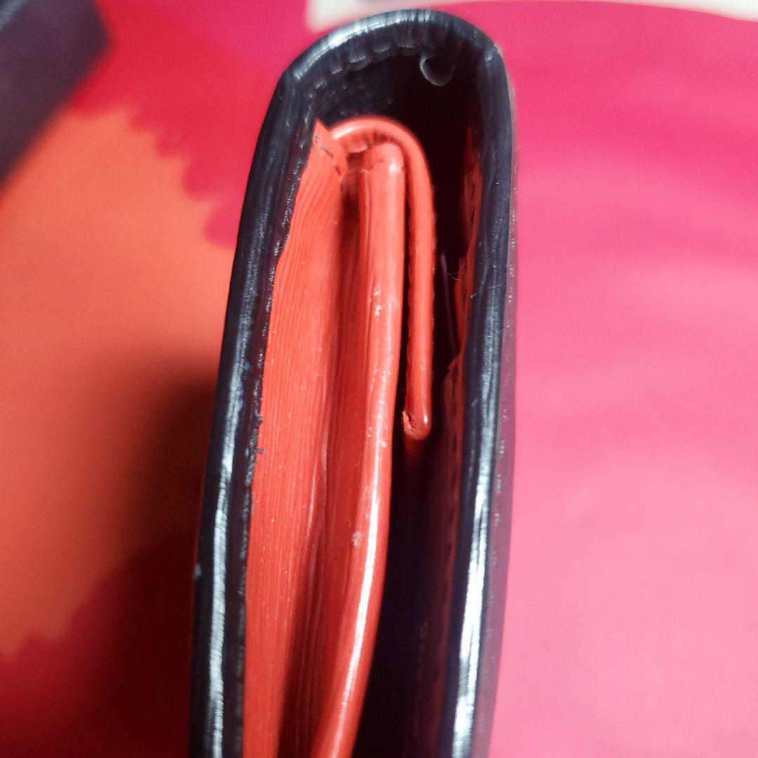 PRADA　二つ折り財布　サフィアーノレザー黒バイカラー