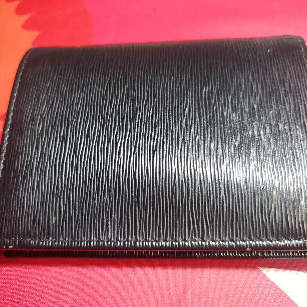 PRADA　二つ折り財布　サフィアーノレザー黒バイカラー