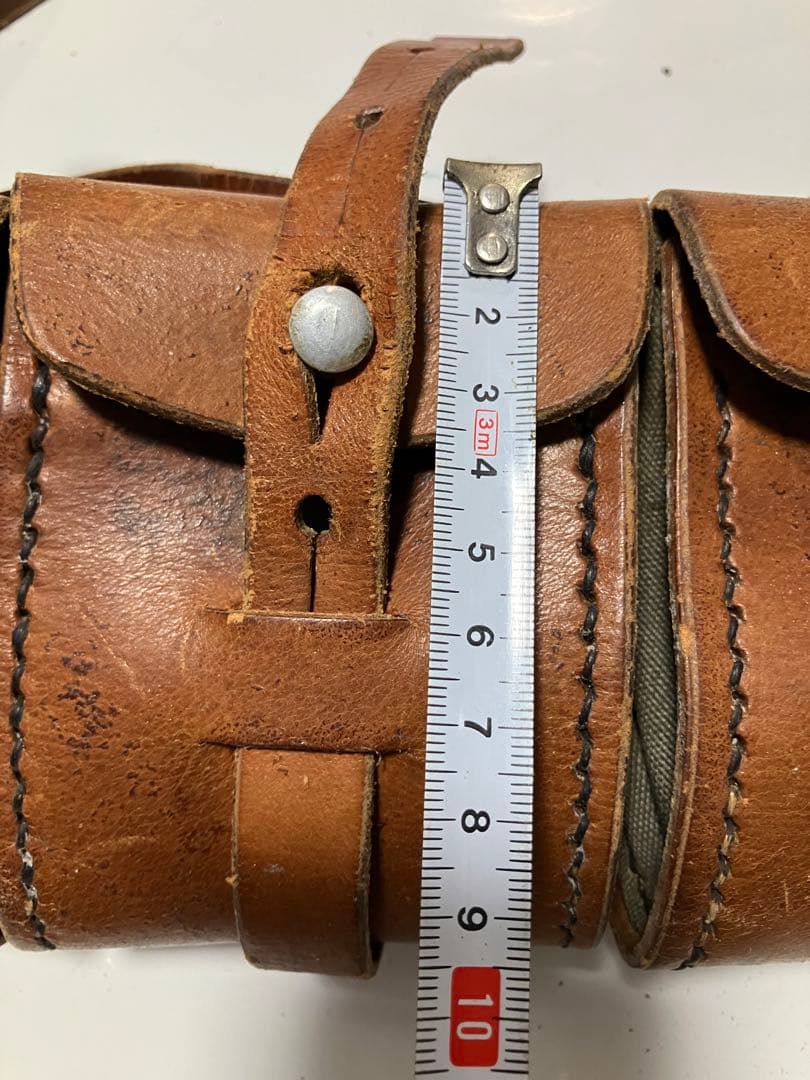スウェーデン軍　5連　レザー　バンダリア　カオスポーチ　実物　官給品　50's