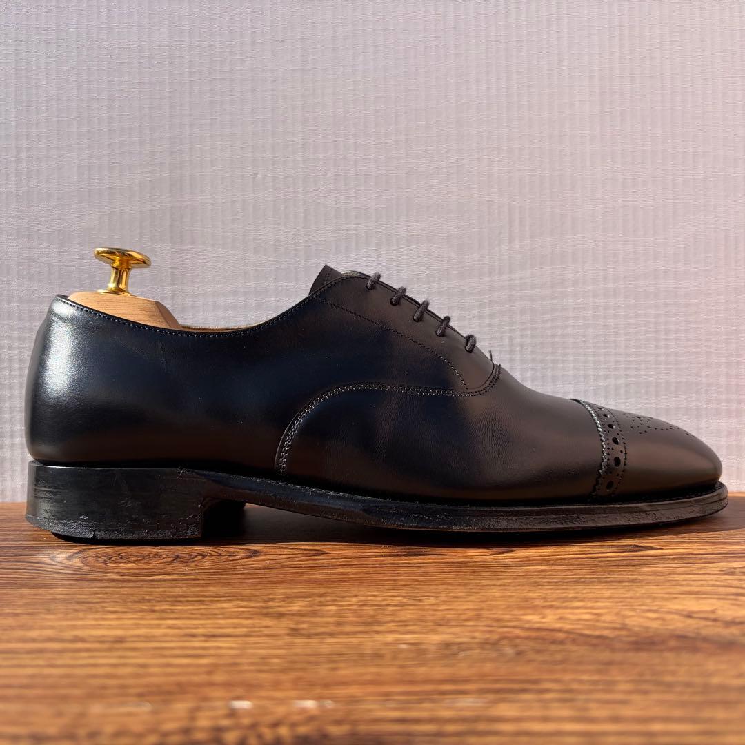 チーニー ロイドフットウェア別注 ストレートチップ UK7 黒 内羽根 革靴