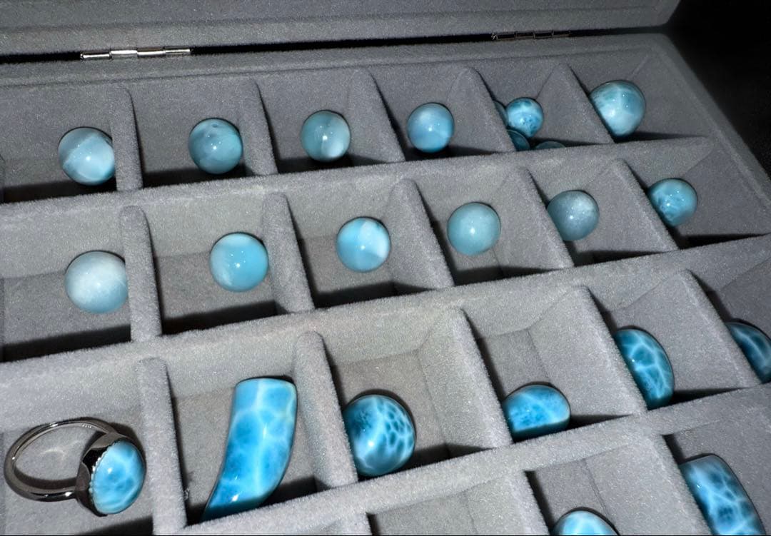 ※おもいで　【高品質•希少】ラリマーペンダントネックレスとブレスレットペア