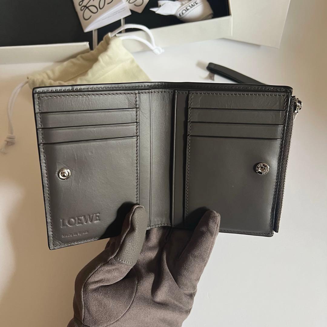 【最終値下げ】LOEWE パズル スリム コンパクト ウォレット(ダークグレー)