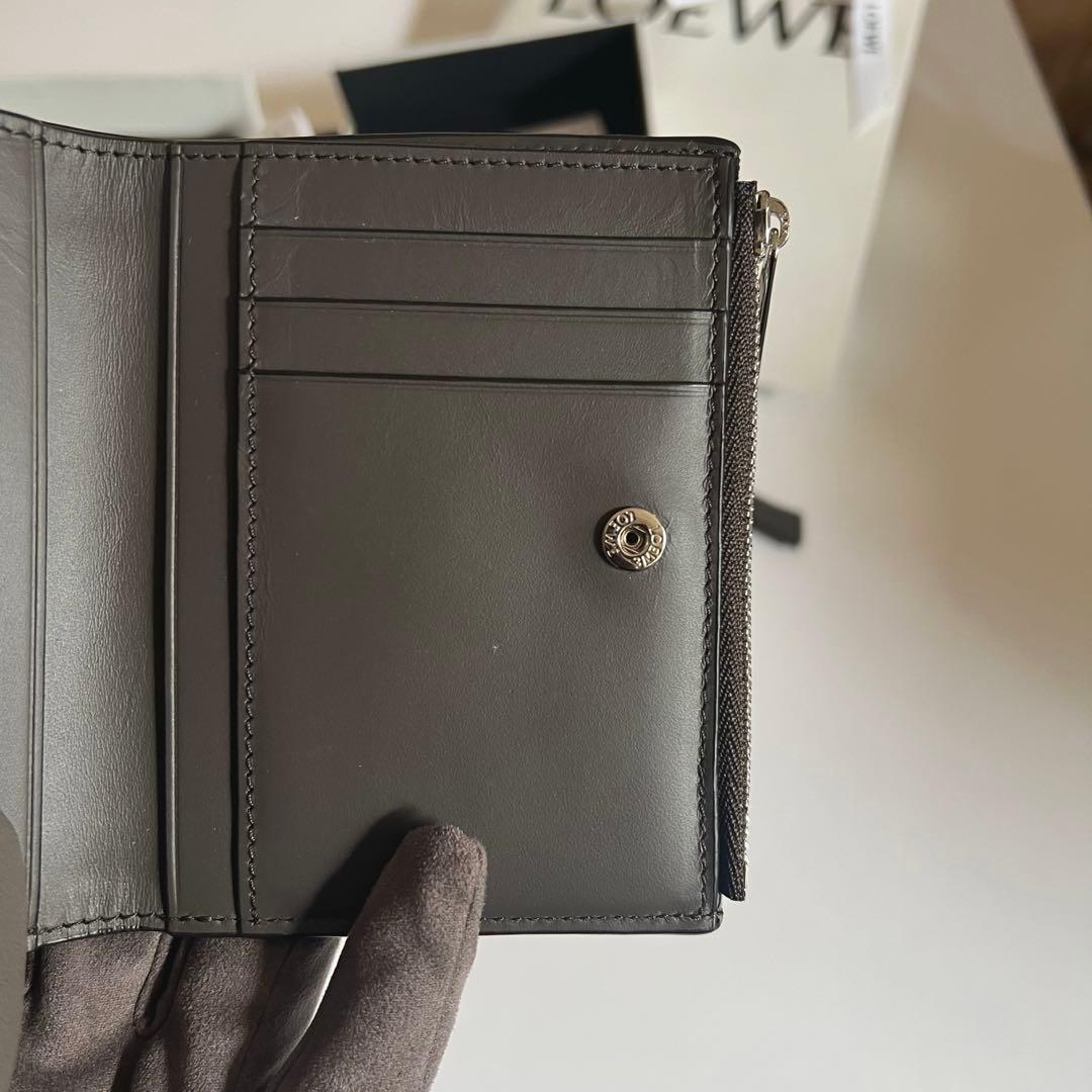【最終値下げ】LOEWE パズル スリム コンパクト ウォレット(ダークグレー)