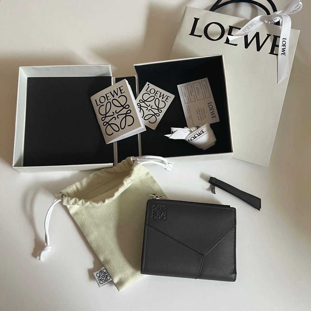 【最終値下げ】LOEWE パズル スリム コンパクト ウォレット(ダークグレー)