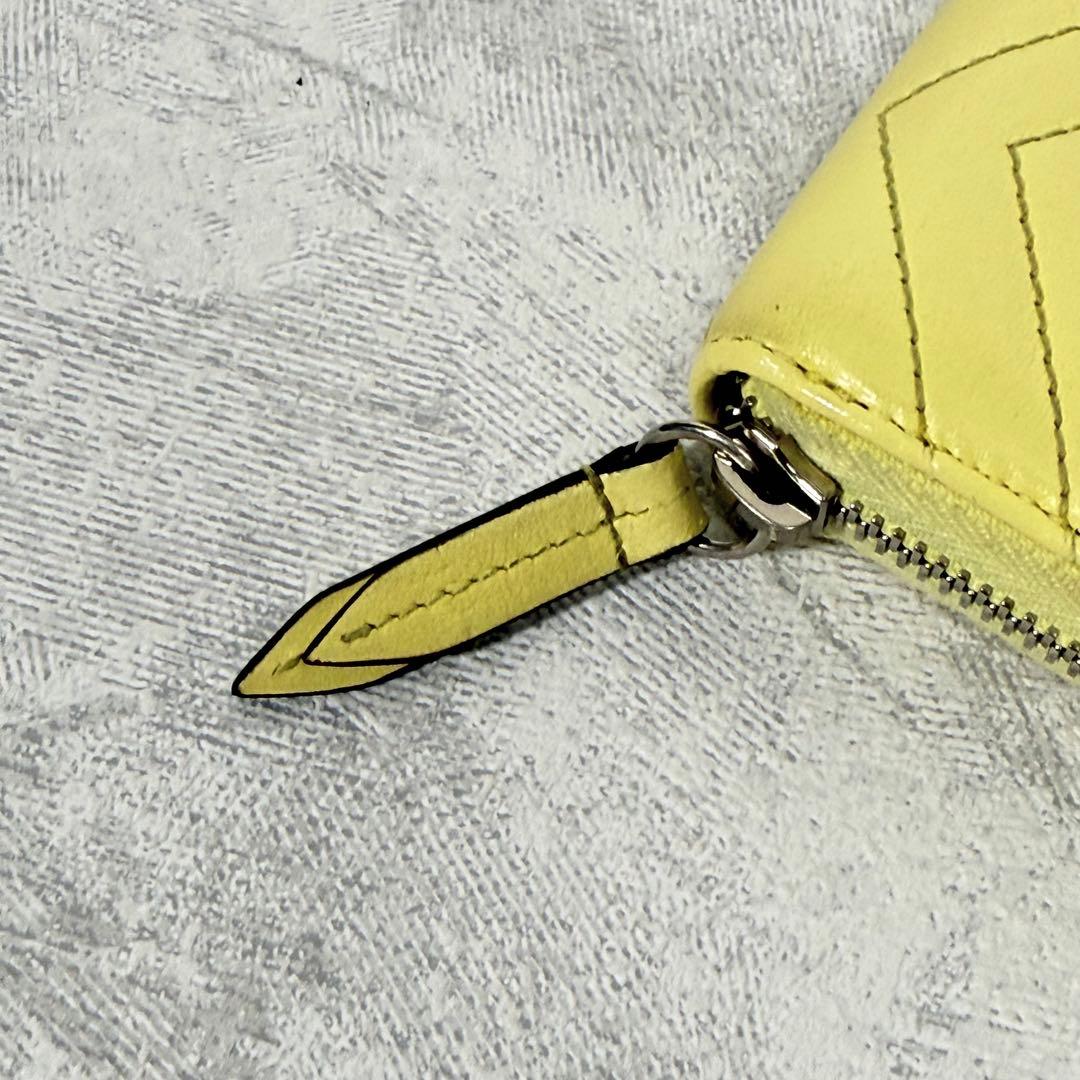 GUCCI GGマーモント キルティング ラウンドジップ 長財布 イエロー 8