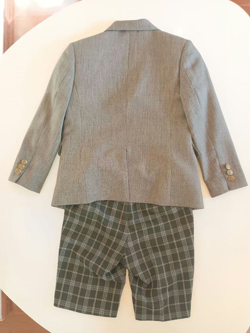 フォーマルスーツ 120cm グレー チェック柄　4点セット
