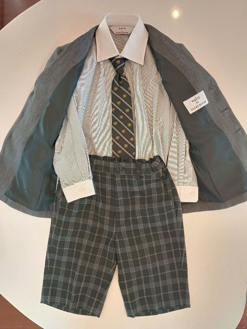 フォーマルスーツ 120cm グレー チェック柄　4点セット