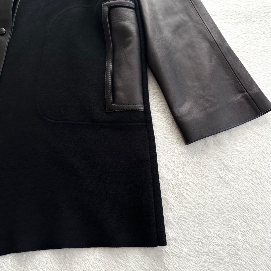 美品　現行　サルヴァトーレフェラガモ　ラムレザー　コート　ガンチーニ　シルク混