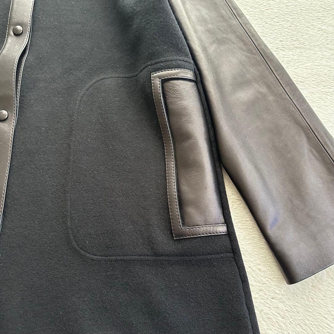 美品　現行　サルヴァトーレフェラガモ　ラムレザー　コート　ガンチーニ　シルク混