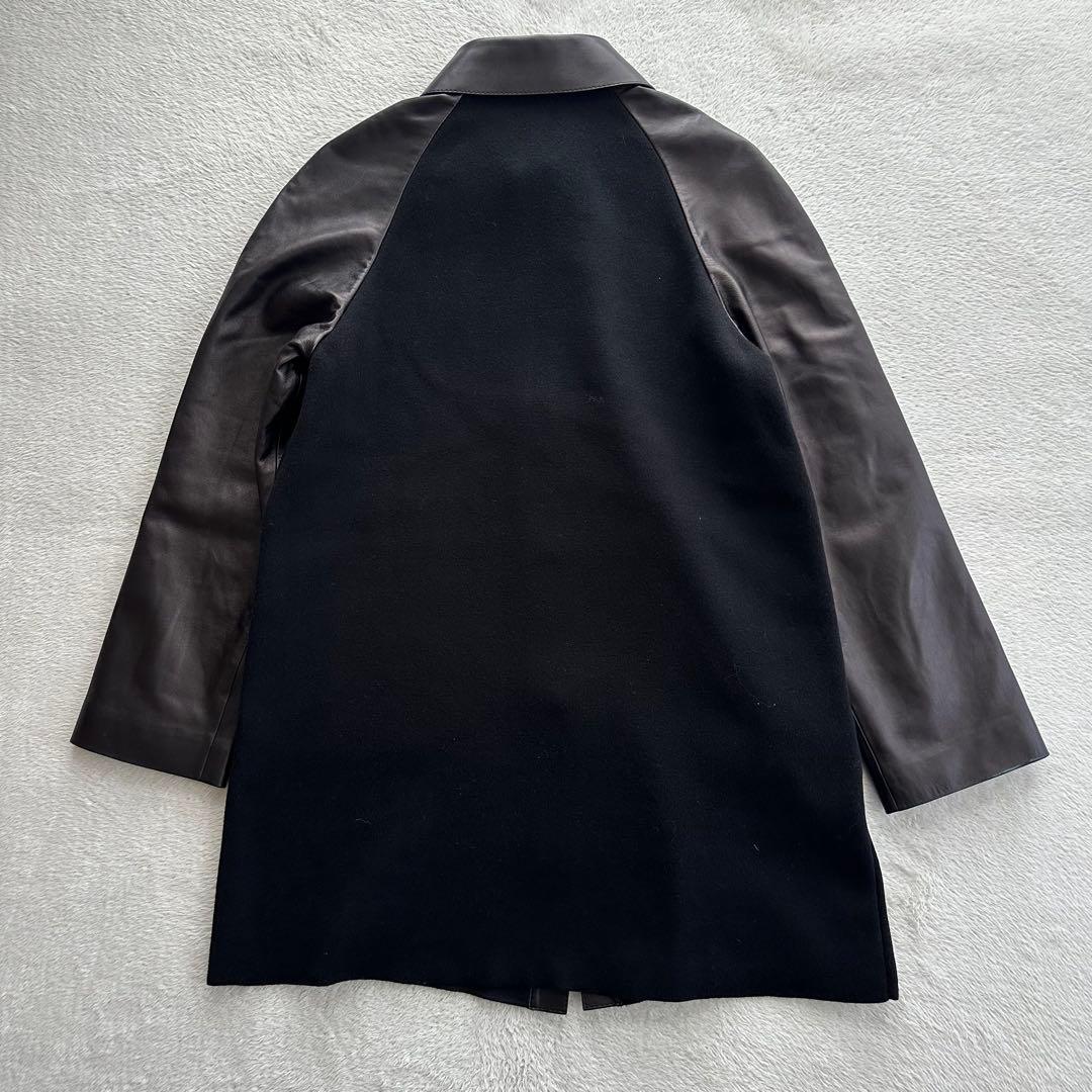 美品　現行　サルヴァトーレフェラガモ　ラムレザー　コート　ガンチーニ　シルク混