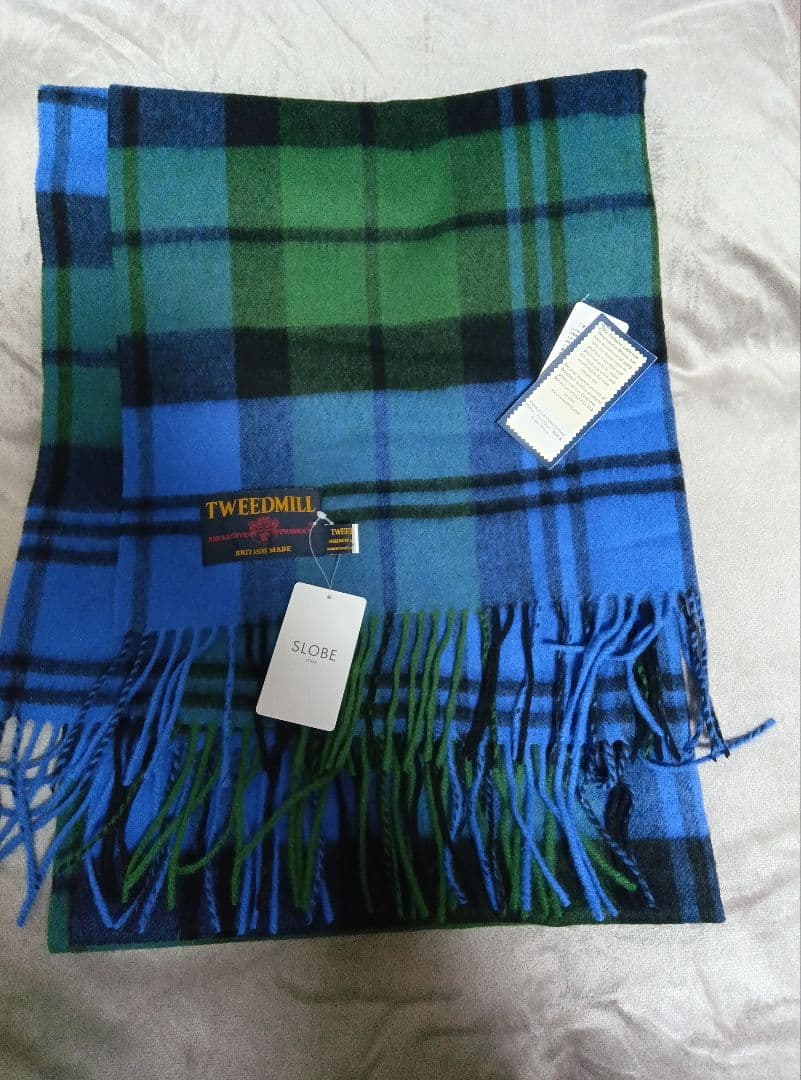 TWEED MILL ウールストール ブルー A フリー