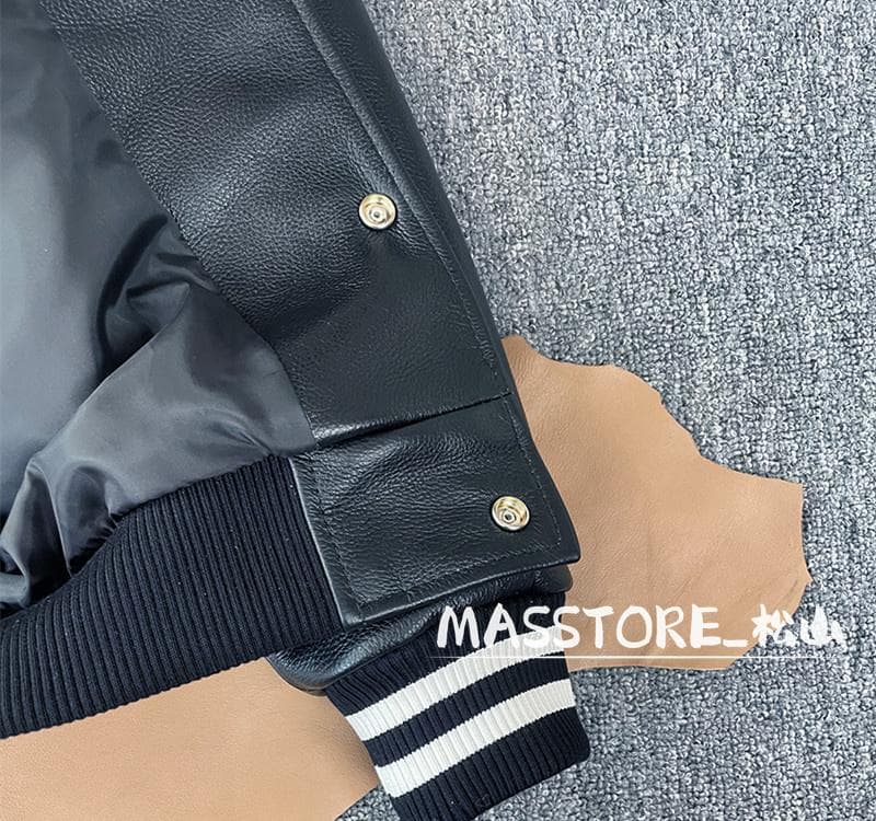 美品 スタジャン ストリートファッション牛革 中綿レザージャケット S-6XL