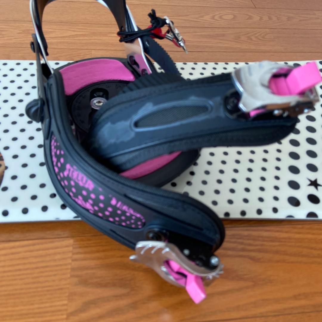 スノーボード Sサイズ 白黒水玉　ケース付き