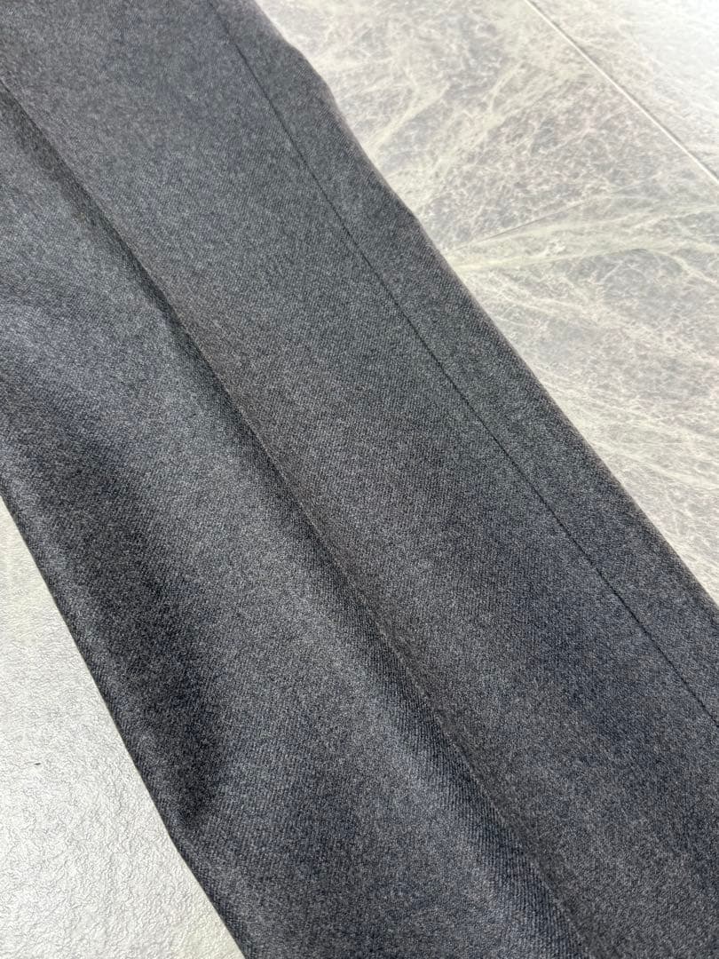 AMBROSI アンブロージ ウール スラックス パンツ チャコールグレー XL