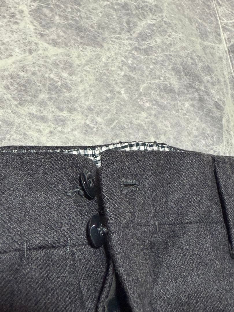 AMBROSI アンブロージ ウール スラックス パンツ チャコールグレー XL