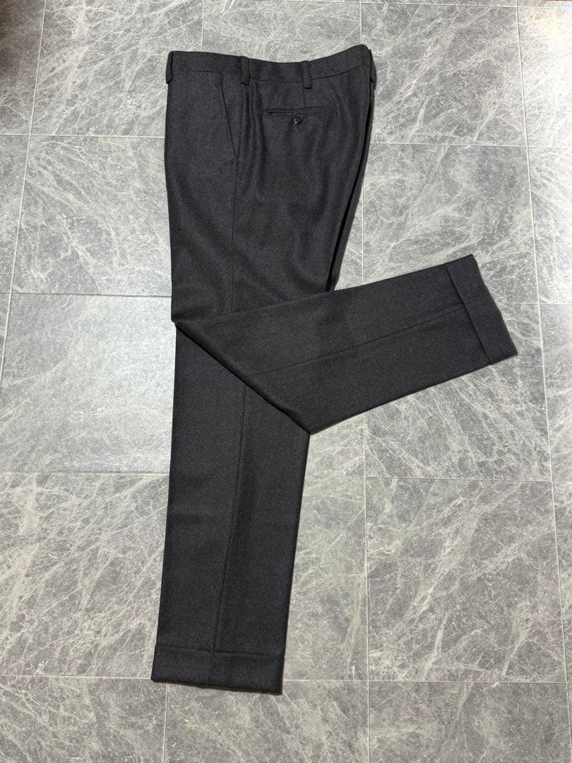 AMBROSI アンブロージ ウール スラックス パンツ チャコールグレー XL