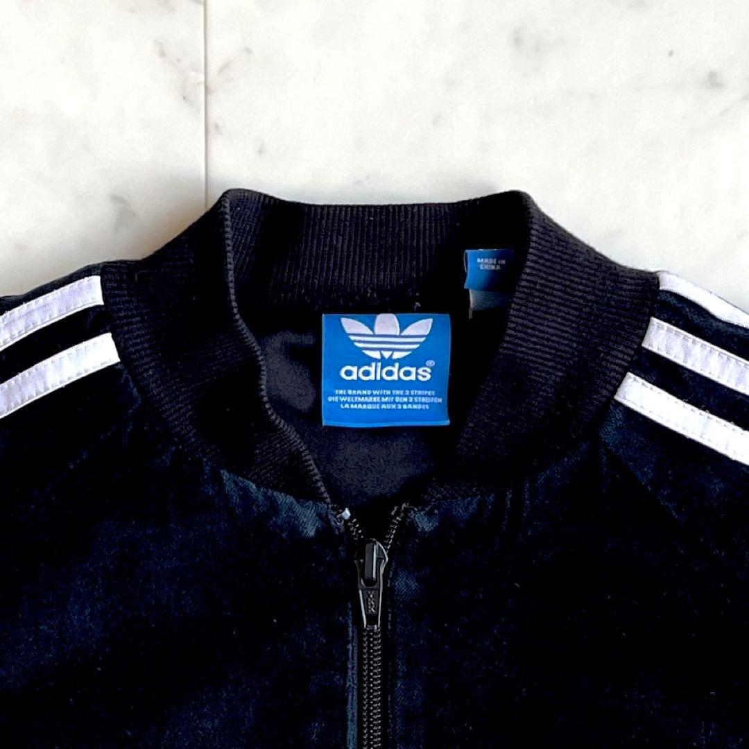 アディダスオリジナルス トラックジャケット ベロア ロゴ刺繍 y2k ブラック