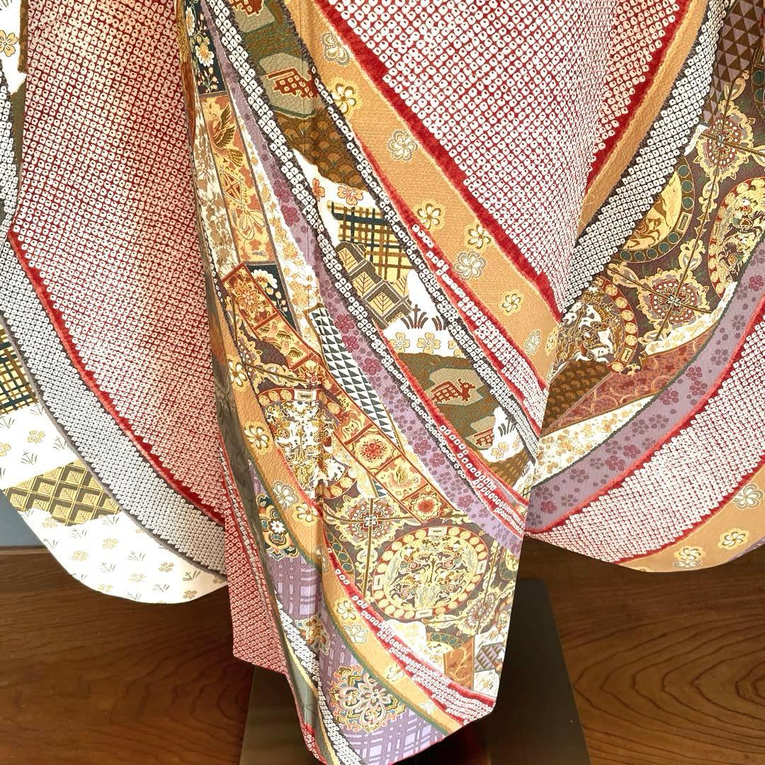 振袖フルセット　のしめ絞り柄　成人式振袖　振袖　裄丈69 ますいわ屋謹製