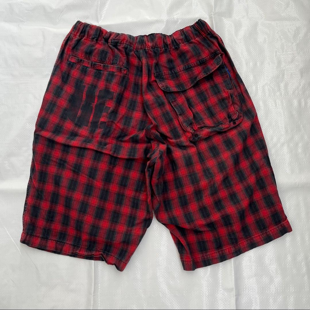 GOODENOUGH 赤黒のチェック柄ショートパンツ M
