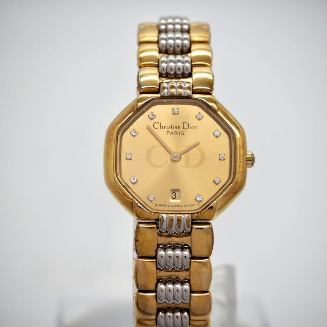 専用164 クリスチャンディオール　ゴールド　オクタゴン　ダイヤ　レディース