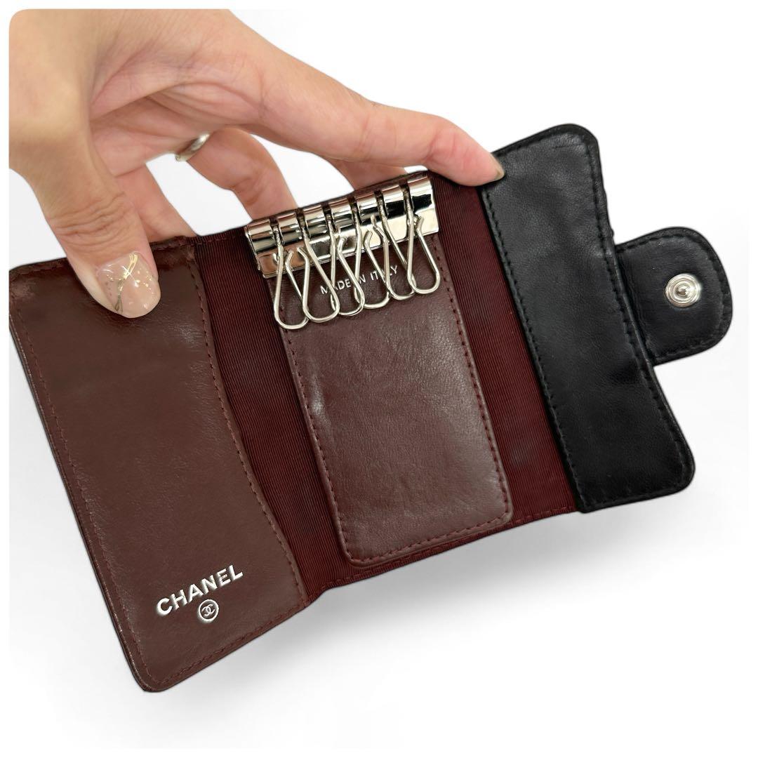 CHANEL マトラッセ ココマーク キーケース キルティング ブラック 黒